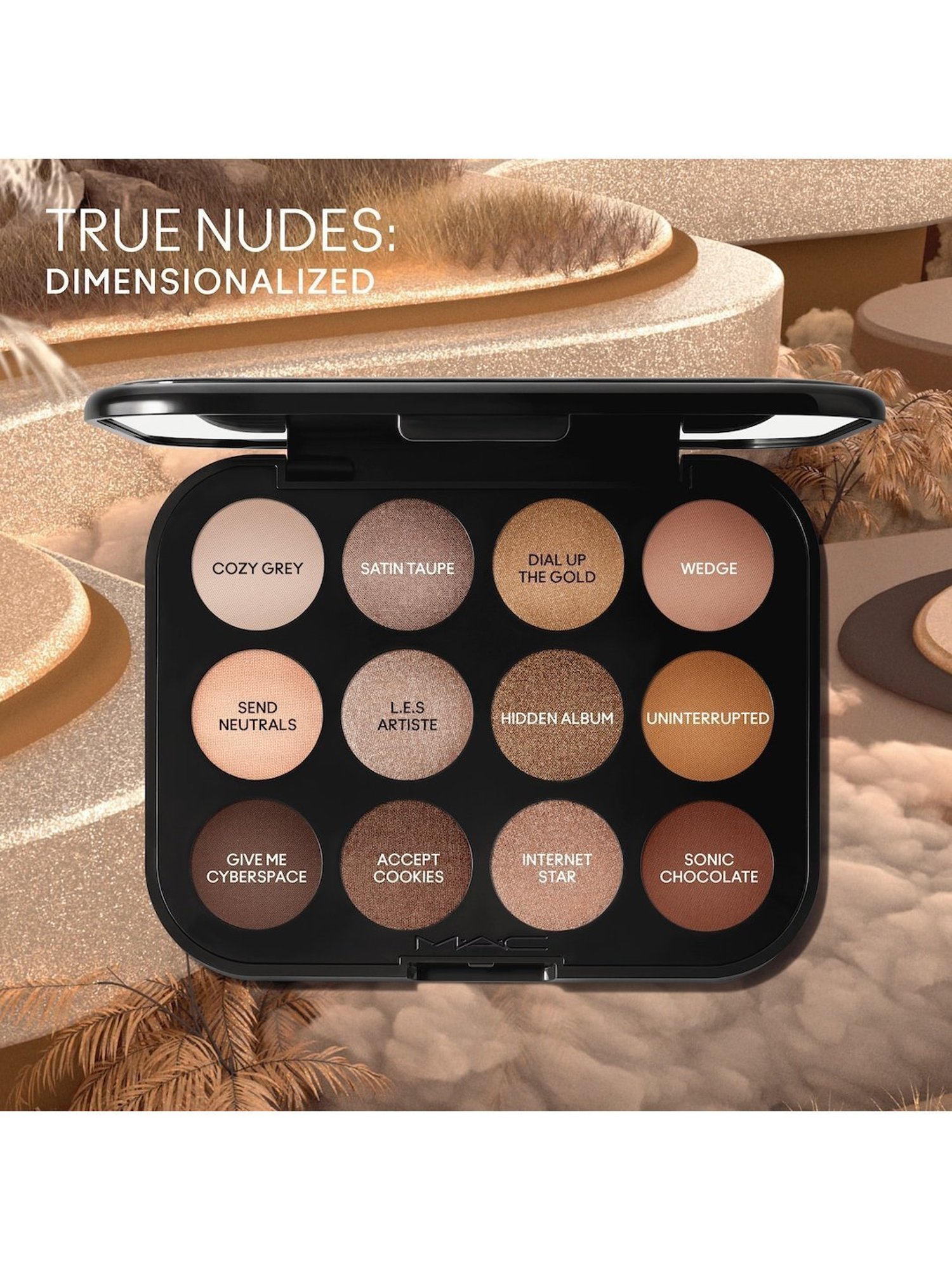 M.A.C Connect In Colour 12-Pan Eyeshadow Palette Unfiltered Nudes - 12.2 gm