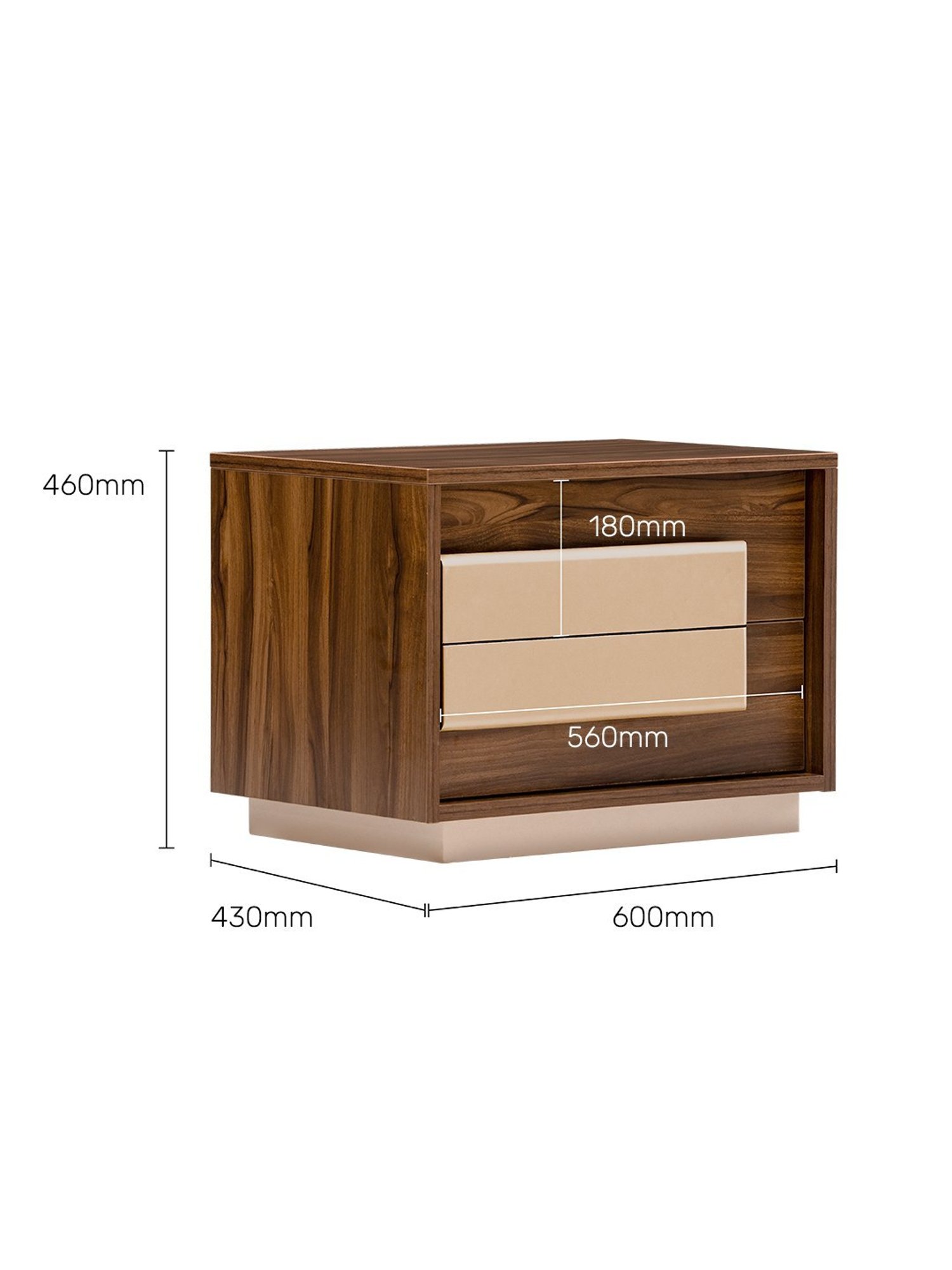 Durian Cecilia Brown Engineered Wood Bed Side Table