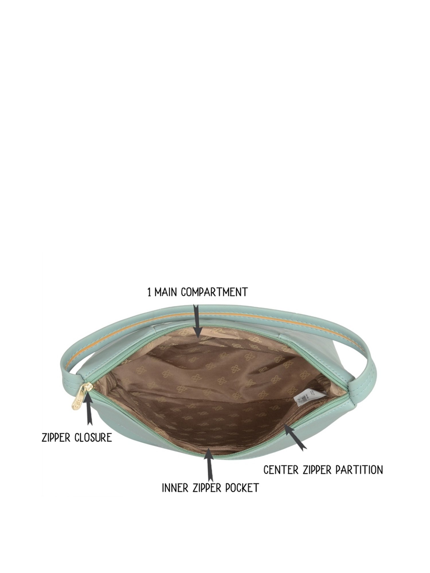 Baggit Green Quilted Medium Hobo Handbag