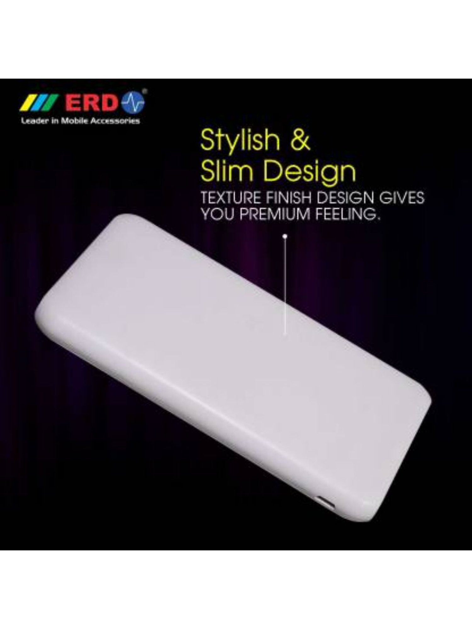 ERD 10000 mAh Power Bank (Fast Charging) - (White)