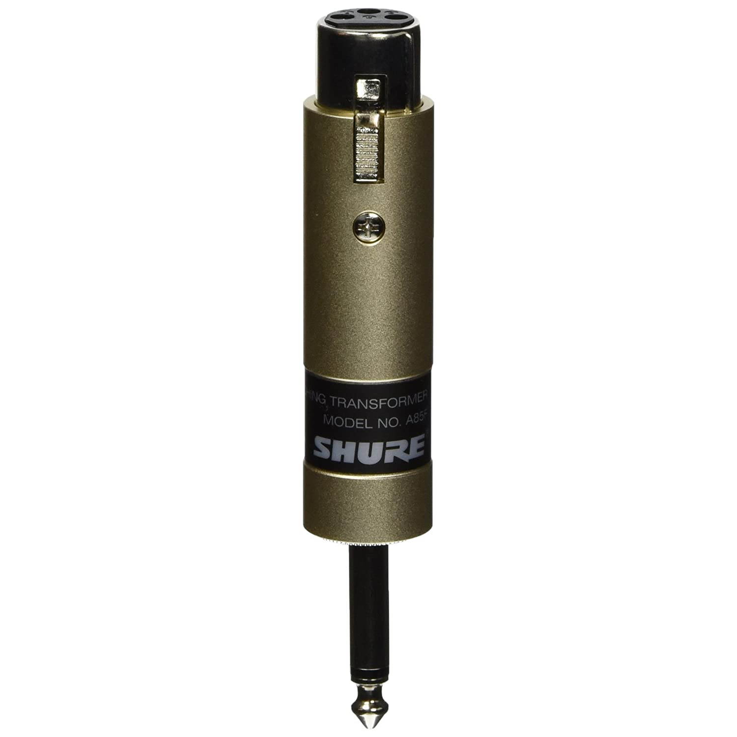 Shure A85F Transformer; Low Z, Female XLR to High Z 1/4-Inch Phone Plug
