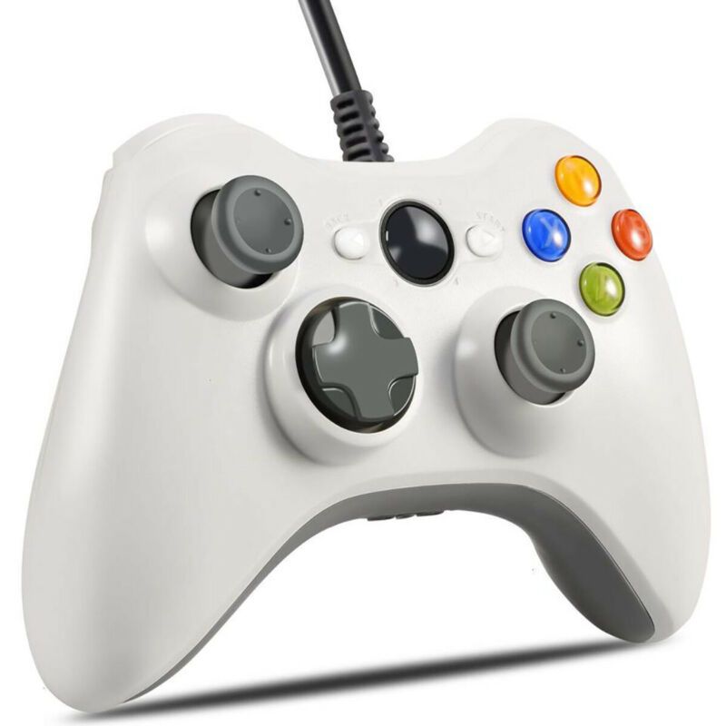 Xbox 360 Wired Controller USB Gamepad Joypad with Shoulders Buttons Joysticks for Microsoft Xbox360/Xbox 360 Slim/PC Windows 7 8 10 Game Pad (White)