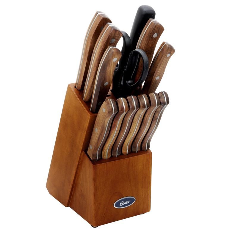 Oster Whitmore 14 Piece Stainless Steel Blade Cutlery Set with Walnut Handle