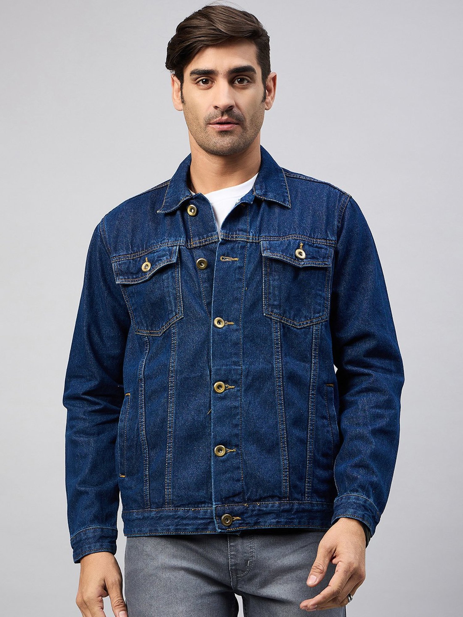 Club York Dark Blue Regular Fit Denim Jacket