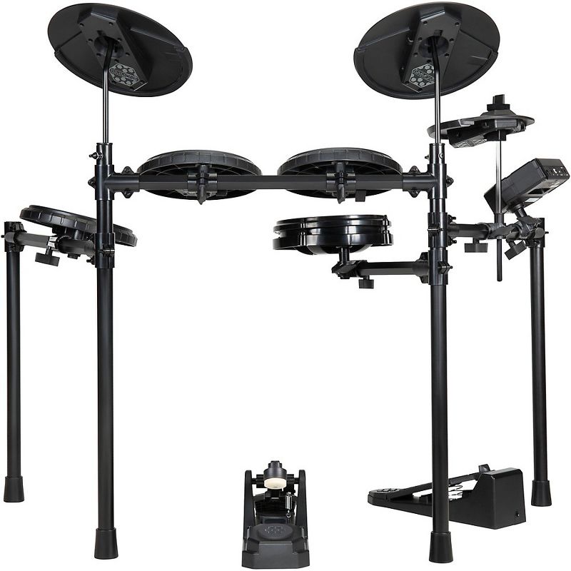LyxJam 8-Piece Electronic Drum Kit, Professional Drum Set with Real Mesh Fabric, 448 Preloaded Sounds, 70 Songs, 15-Song Recording Capacity, Choke,Rim,Edge Capability & Kick Pad, Drum Sticks Included