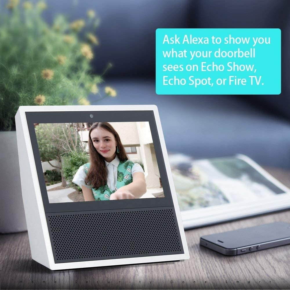 Outdoor HD960P Wireless WiFi Doorbell Camera Smartphone CCTV Security Surveillance 2 Way Audio Night Vision Motion Detect Lifetime Cloud Storage Service with No Monthly Fee 2 Pack