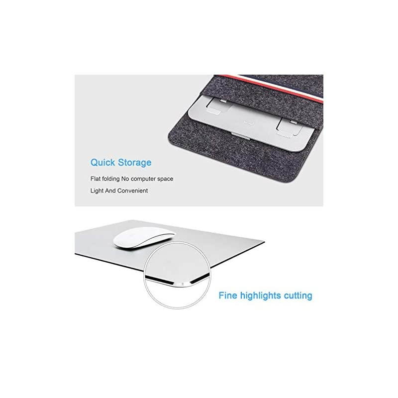 Laptop StandVentilated Portable Ergonomic Notebook Riser for DeskMultiAngle Portable AntiSlip Mount for MacBook Surface Laptop Notebook 1017 Tablet Silver+Mouse Mat