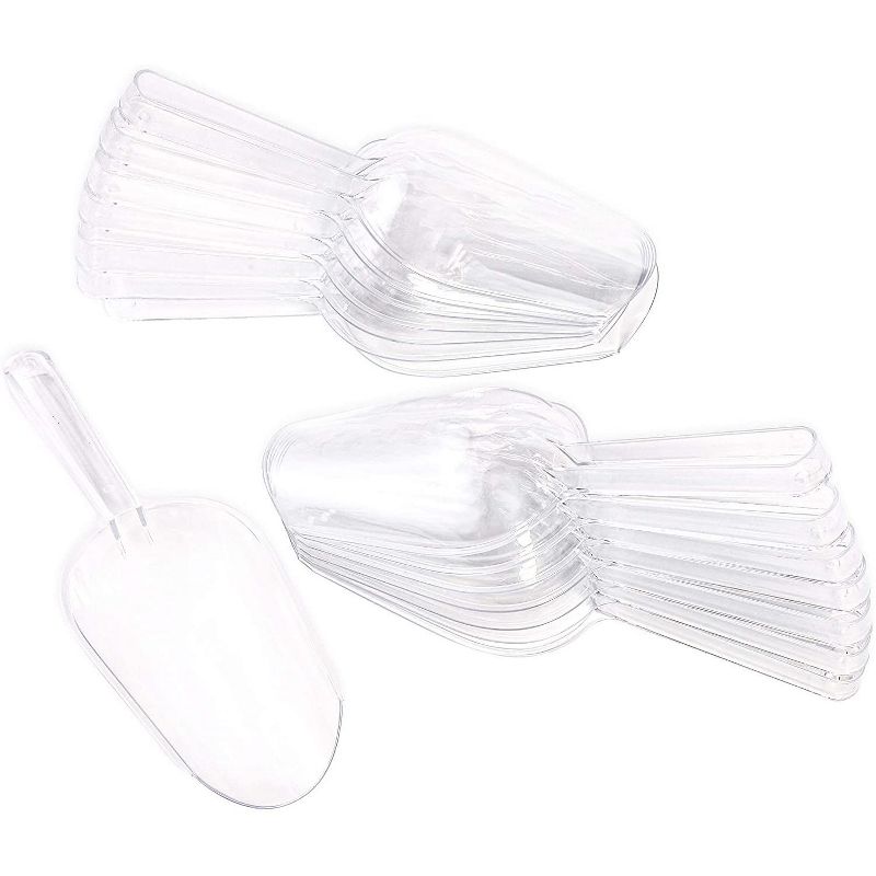Juvale 24-Count Food Scoop, 9 inches Clear Sturdy Plastic Buffet Scoops for Food Candy Meals Ideal for Wedding Parties Events