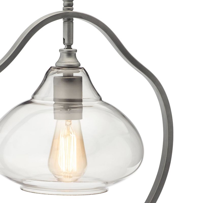 25.25" Belle Glass Contemporary Pewter Table Lamp (Includes Light Bulb) Silver - River of Goods
