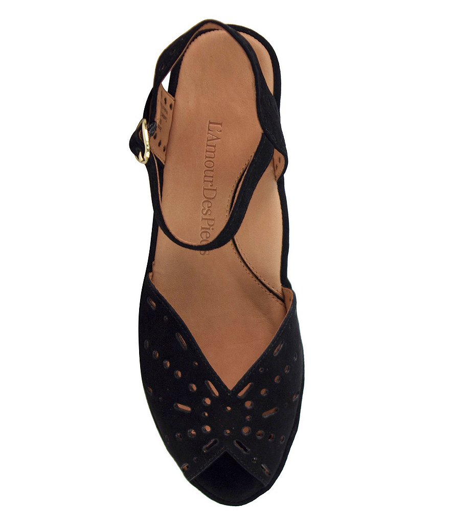 L'Amour Des Pieds Brenn Suede Wedge Sandals