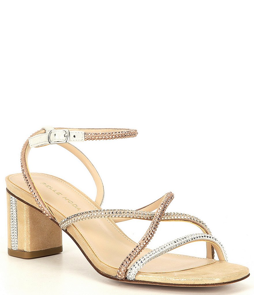 Pelle Moda Viena Shimmer Jewel Embellished Strappy Dress Sandals