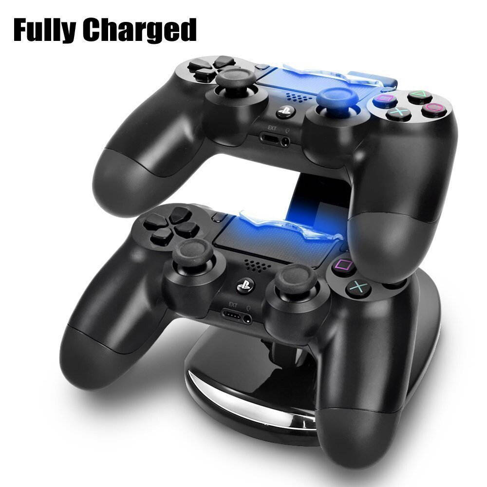 Wanmingtek Dual PS4/PS4 Slim/PS4 Pro Gaming Controller LED Charging Stand USB Charger Dock Station Cradle For Sony Playstation 4 PS4 / PS4 Slim /PS4 Pro