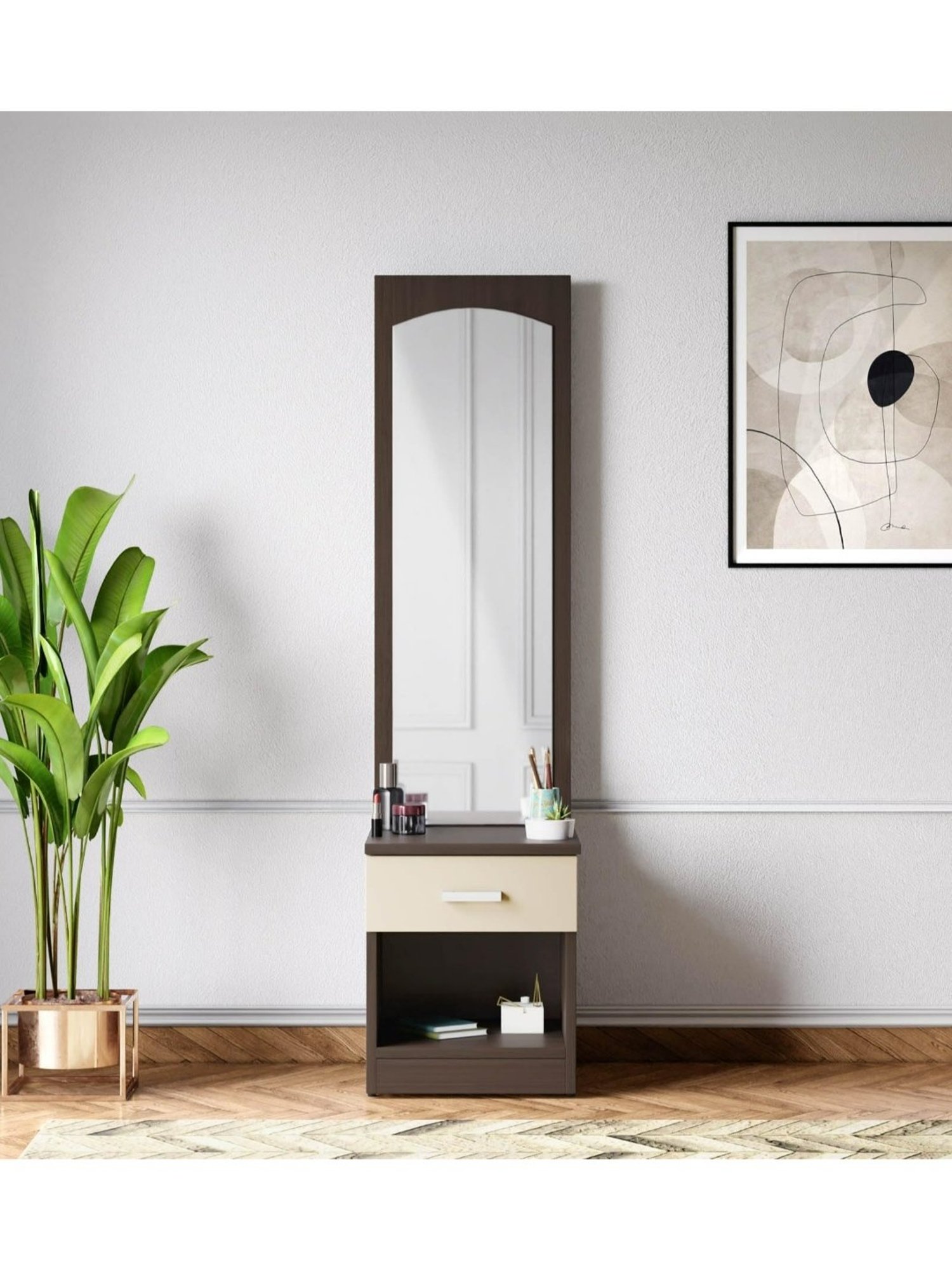 Godrej Interio Aero Valigny Oak Engineered Wood Standerd Dressing Table