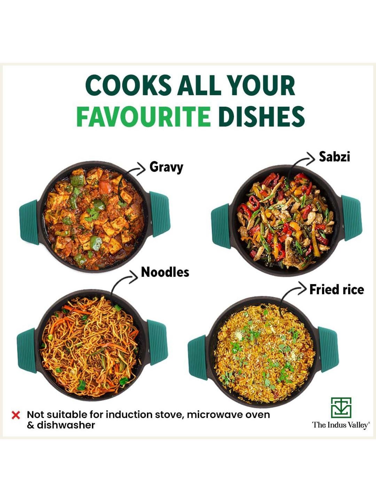 The Indus Valley Black Cast Iron 25.4 cm Deep Frying Kadhai (2.5 L)