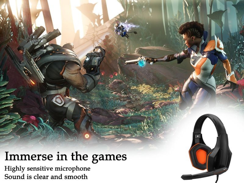 PS5, PS4 Gaming Headset, Joso 3.5mm Over Ear Headphone with Mic, Bass Stereo, Noise Cancelling, Volume Control, Soft Memory Earmuffs for Playstation 5 4, Nintendo Switch, PC, Laptop, Computer, Phone