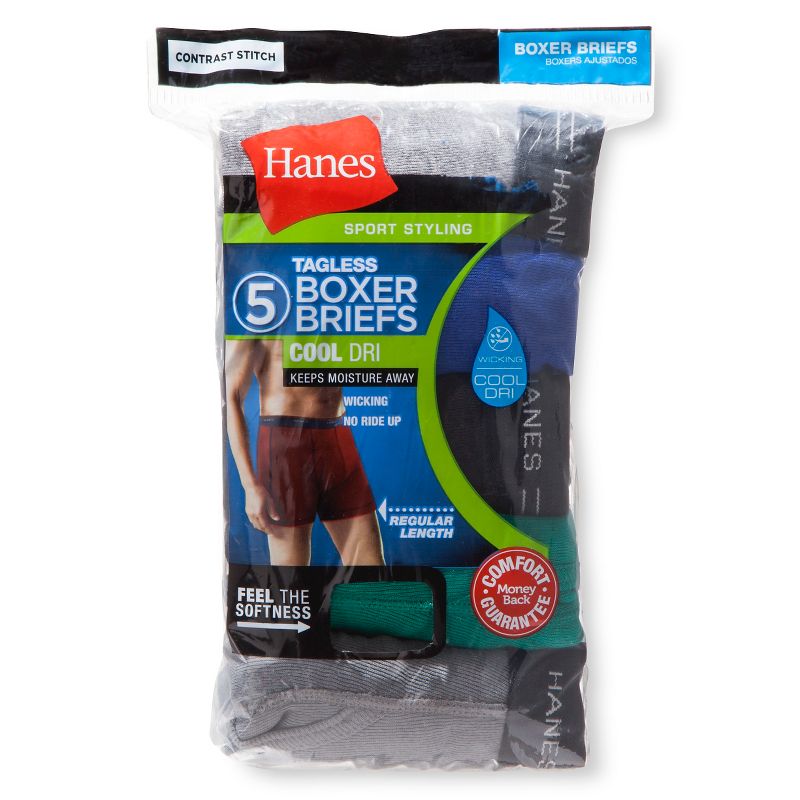 Hanes Men's 5pk Dri Boxer Briefs - Colors May Vary XXL