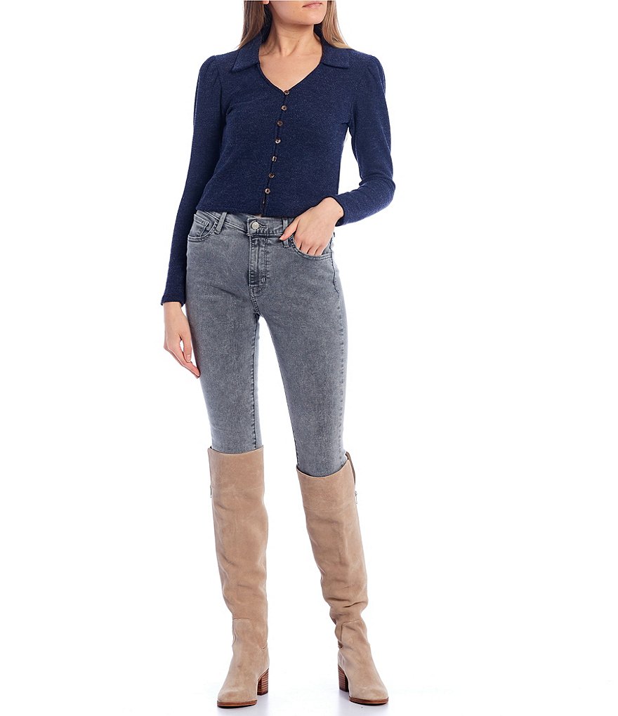 GB Round Neck Fuzzy Eyelash Sweater