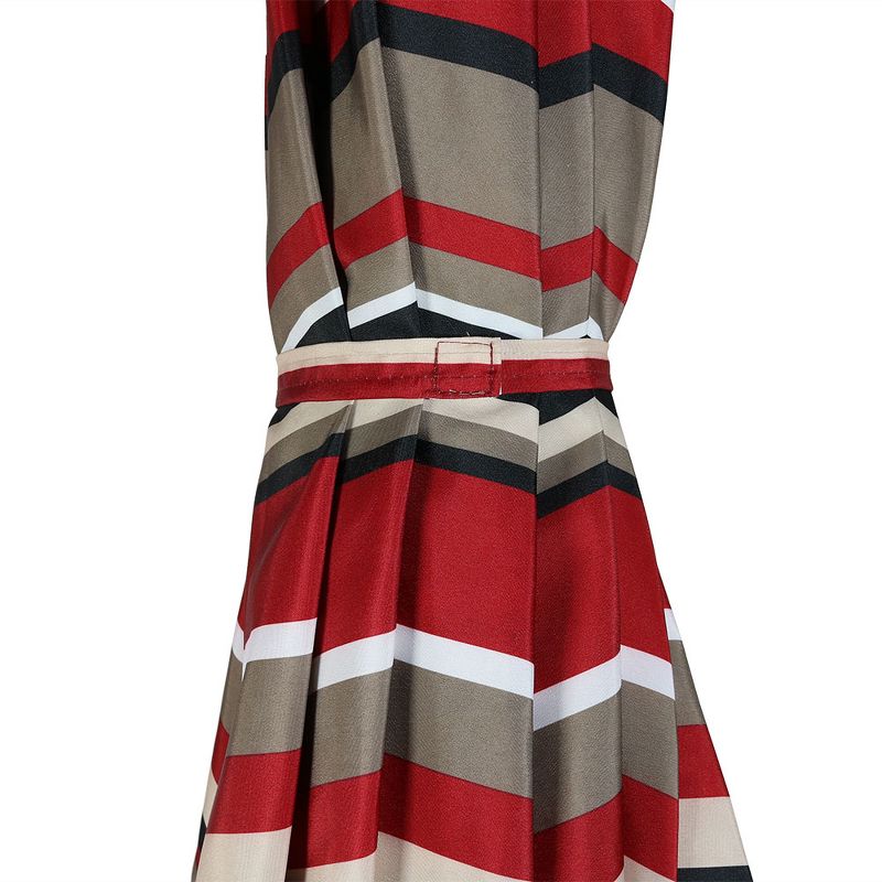 Sunnydaze Outdoor Aluminum Patio Umbrella with Solar LED Lights, Tilt, and Crank - 9' - Awning Stripe