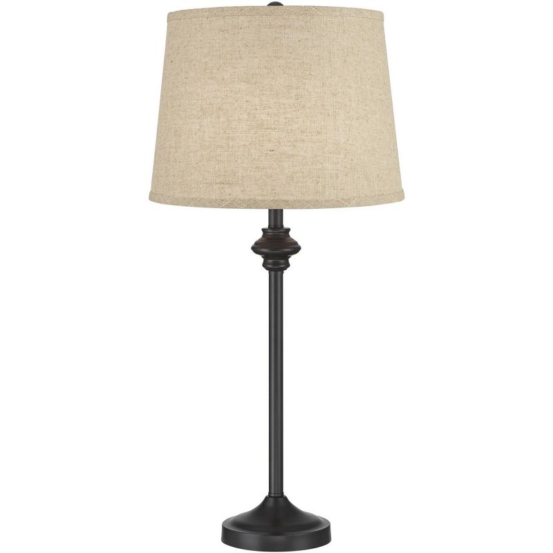 360 Lighting Lynn Bronze Buffet Burlap Linen Table Lamps Set of 2