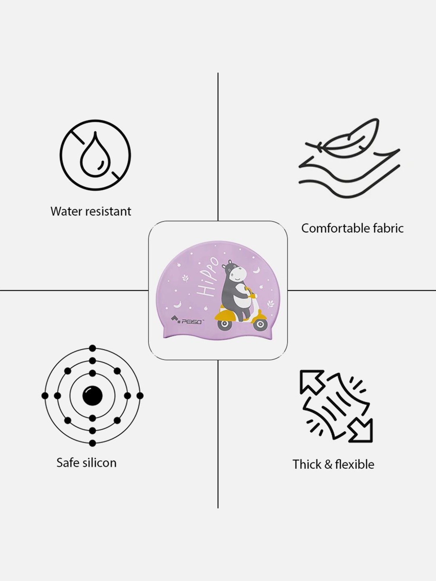 Little Surprise Box Lavender Polyester Printed Swim Cap