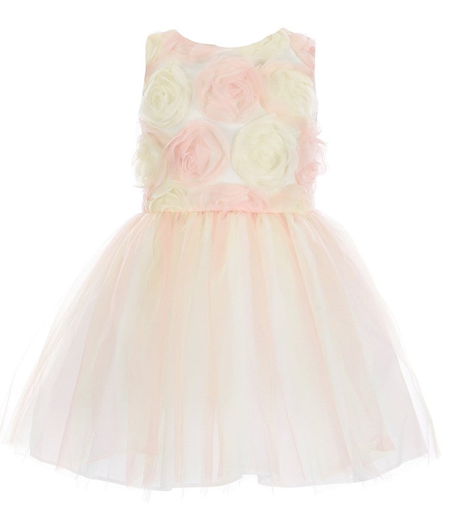Pippa & Julie Little Girls 2T-6X Sleeveless Soutache Bodice And Ombre Mesh Skirt Dress