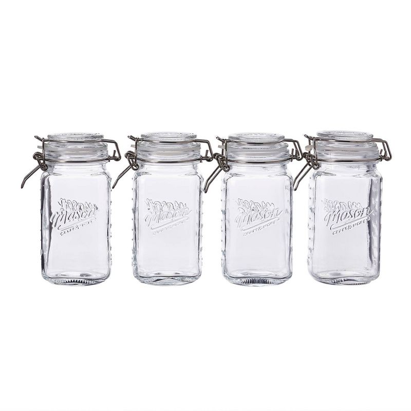 Mason Craft & More 17oz Set of 4 Wide Mini Clamp Jars