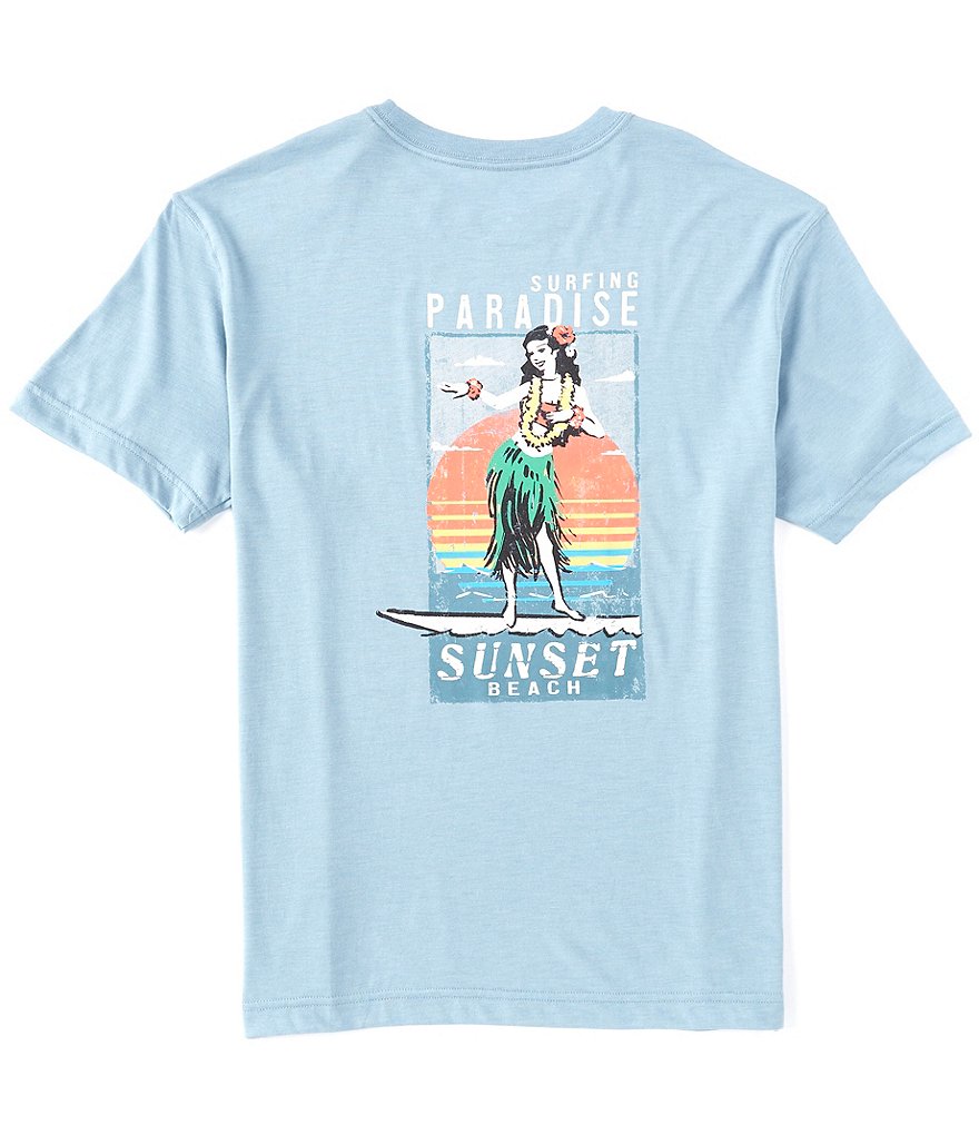 Caribbean Blue Short-Sleeve Screen Print Tee