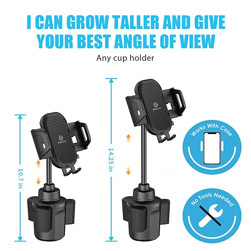 Cup Phone Holder for Car  Car Cup Holder Phone Mount Adjustable Automobile Cup Holder Smart Phone Cradle Car Cup Mount