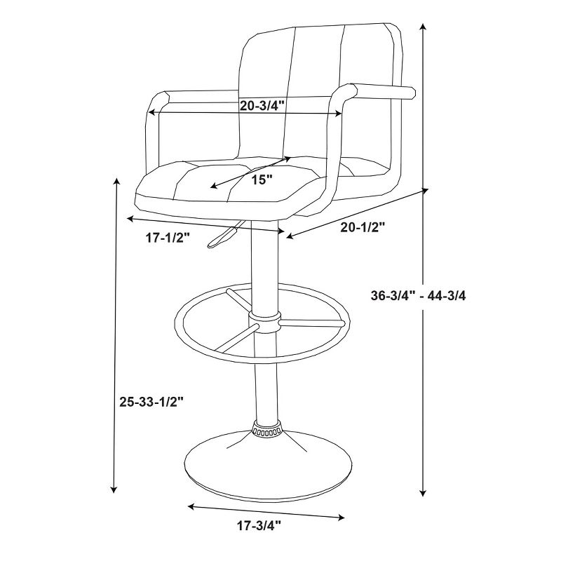 Powell Chrome and Black PU Barstool