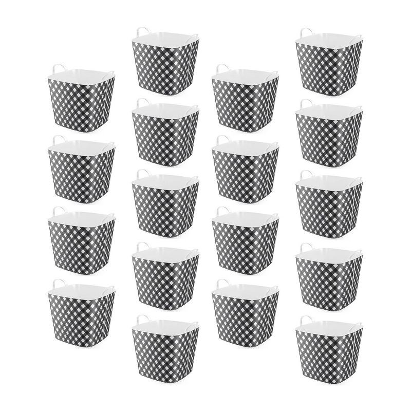 Life Story 6.6 Gallon Black Diamond Tub with Dual Handles, Black/White (18 Pack)