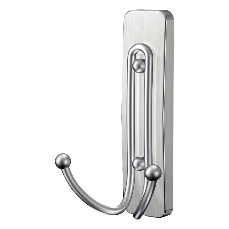 Command Bath Double Wall Hook Metal Satin