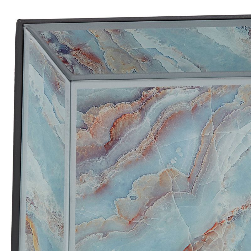 Studio 55D Shiny Polished Blue Glass Decorative Tray