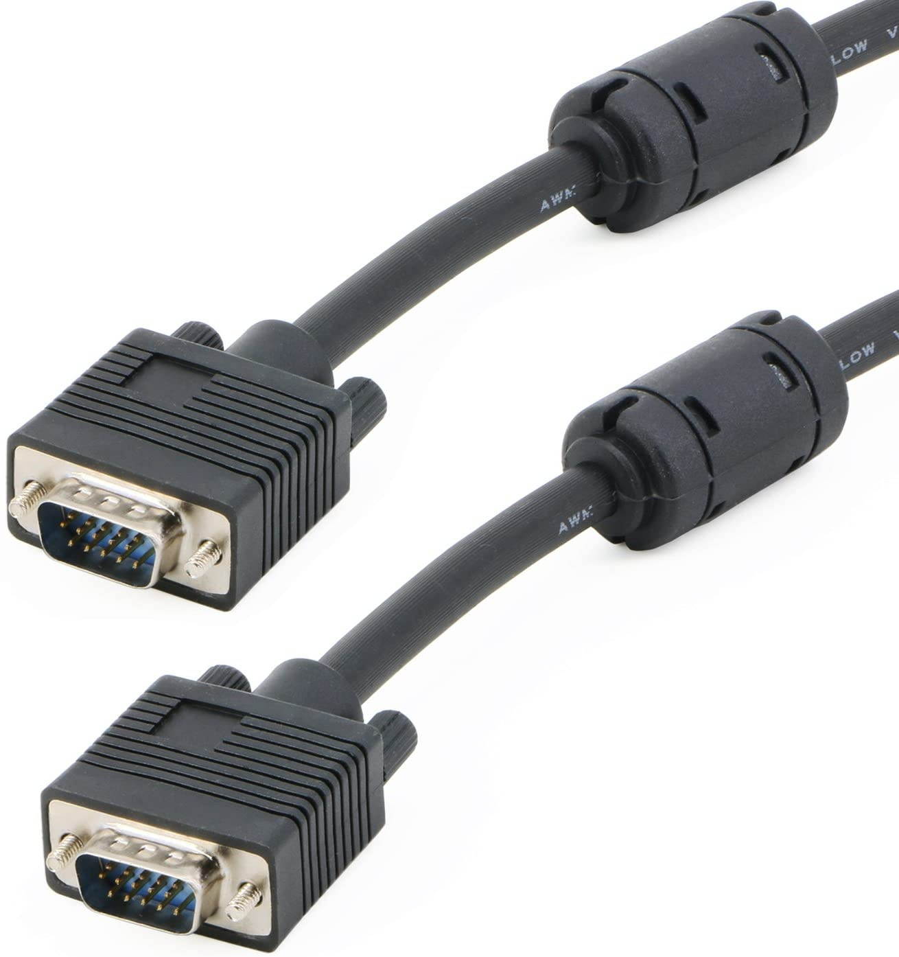 Pasow HD15 Male to Male SVGA VGA Long Video Monitor Cable for TV Computer Projector - 50 Feet/15M
