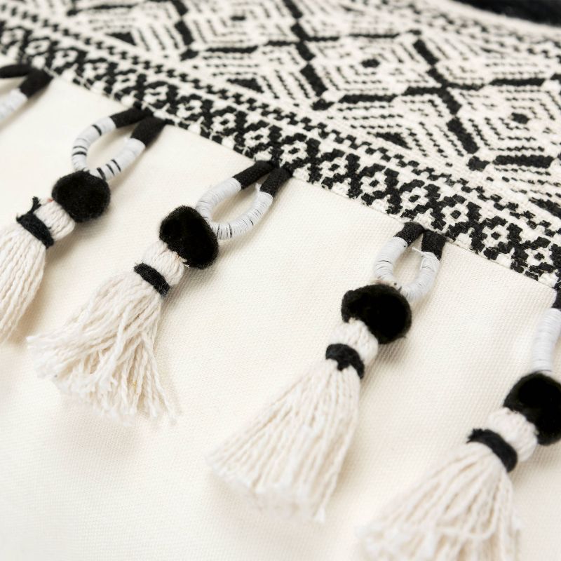 14"x26" Oversized Poly-Filled Abstract Lumbar Throw Pillow Black/White - Rizzy Home