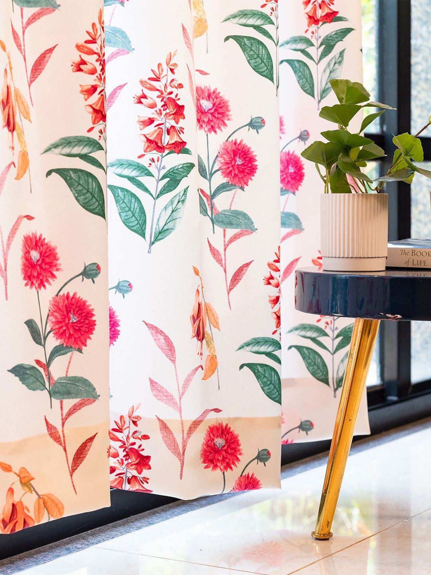 Swayam Brown Paisley J&B Blackout Eyelet Door Curtain - Single Piece (7 Ft)