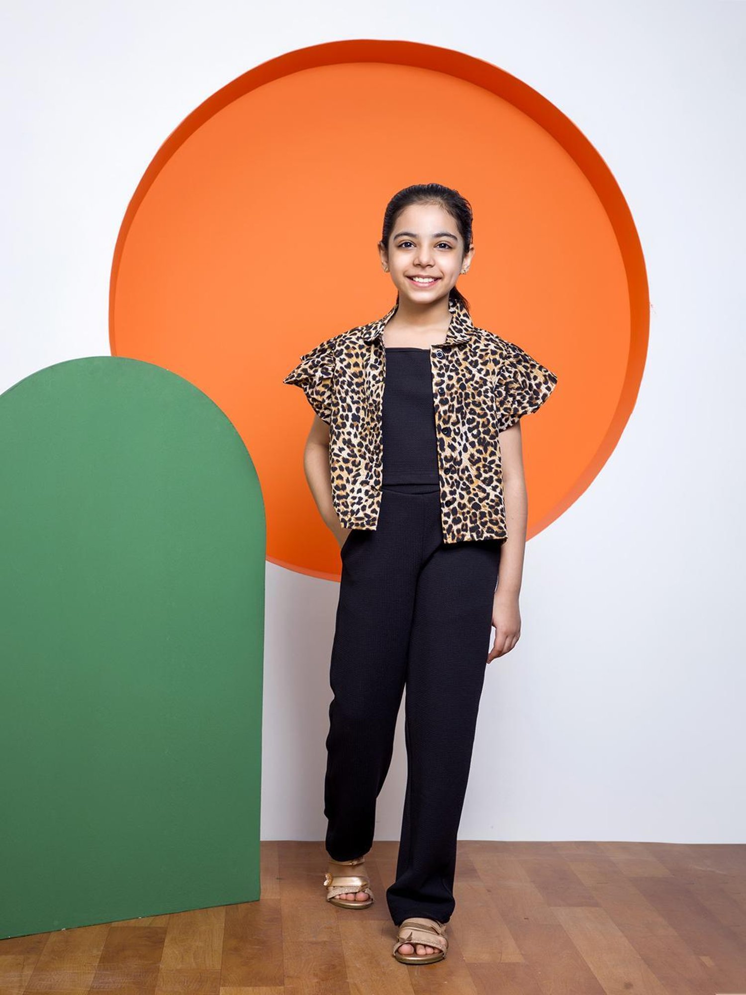 NEUDIS Kids Black Printed Top, Shirt with Trousers