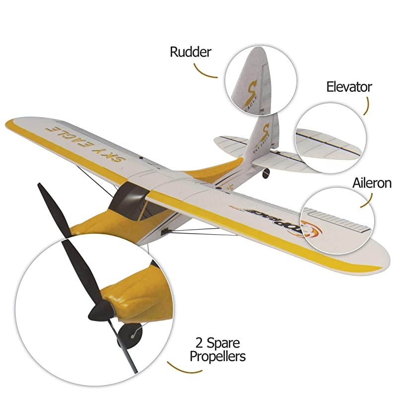 RC Plane 4 Channel Remote Control Airplane Ready to Fly RC Planes for Adults, Stunt Flying Upside Down, Easy & Ready to Fly, Great Gift Toy for Adults or Advanced Kids TR-C385