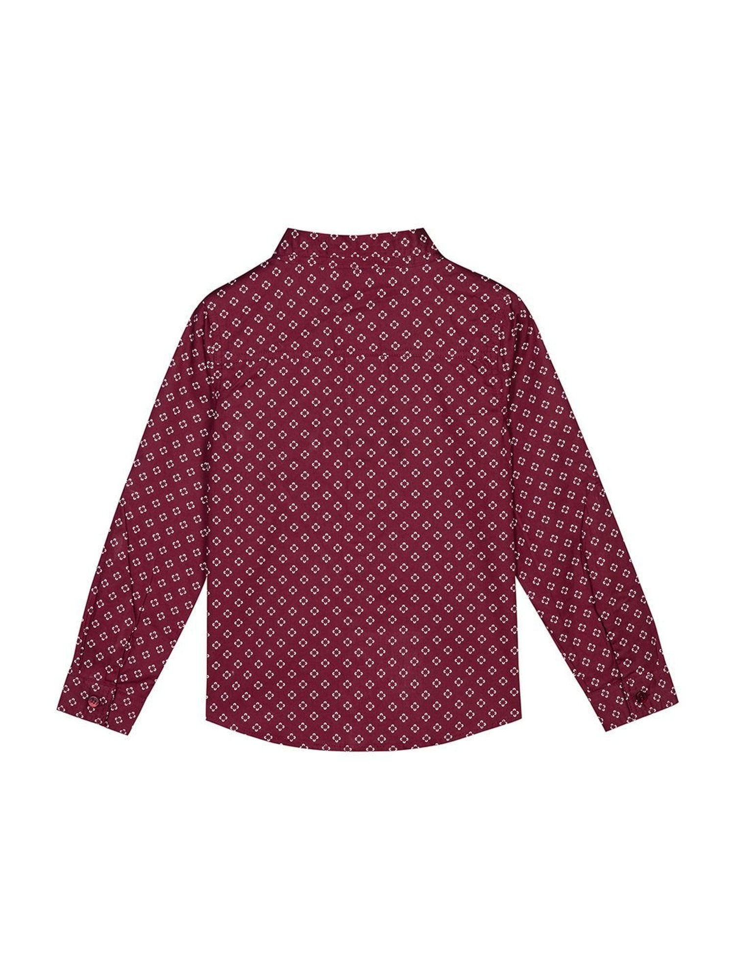 Budding Bees Kids Red Cotton Printed Full Sleeves Shirt