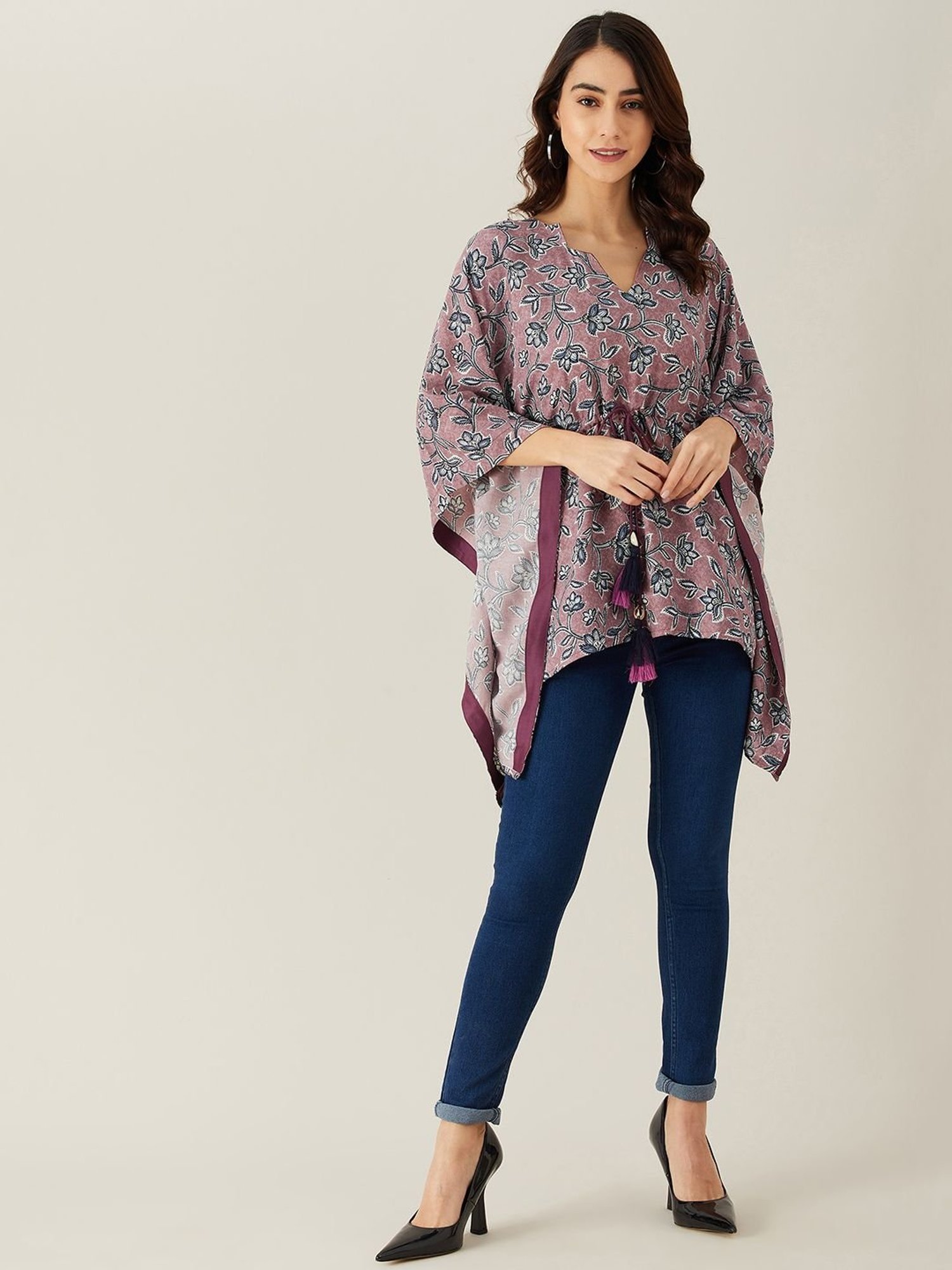 The Kaftan Company Purple Printed Top