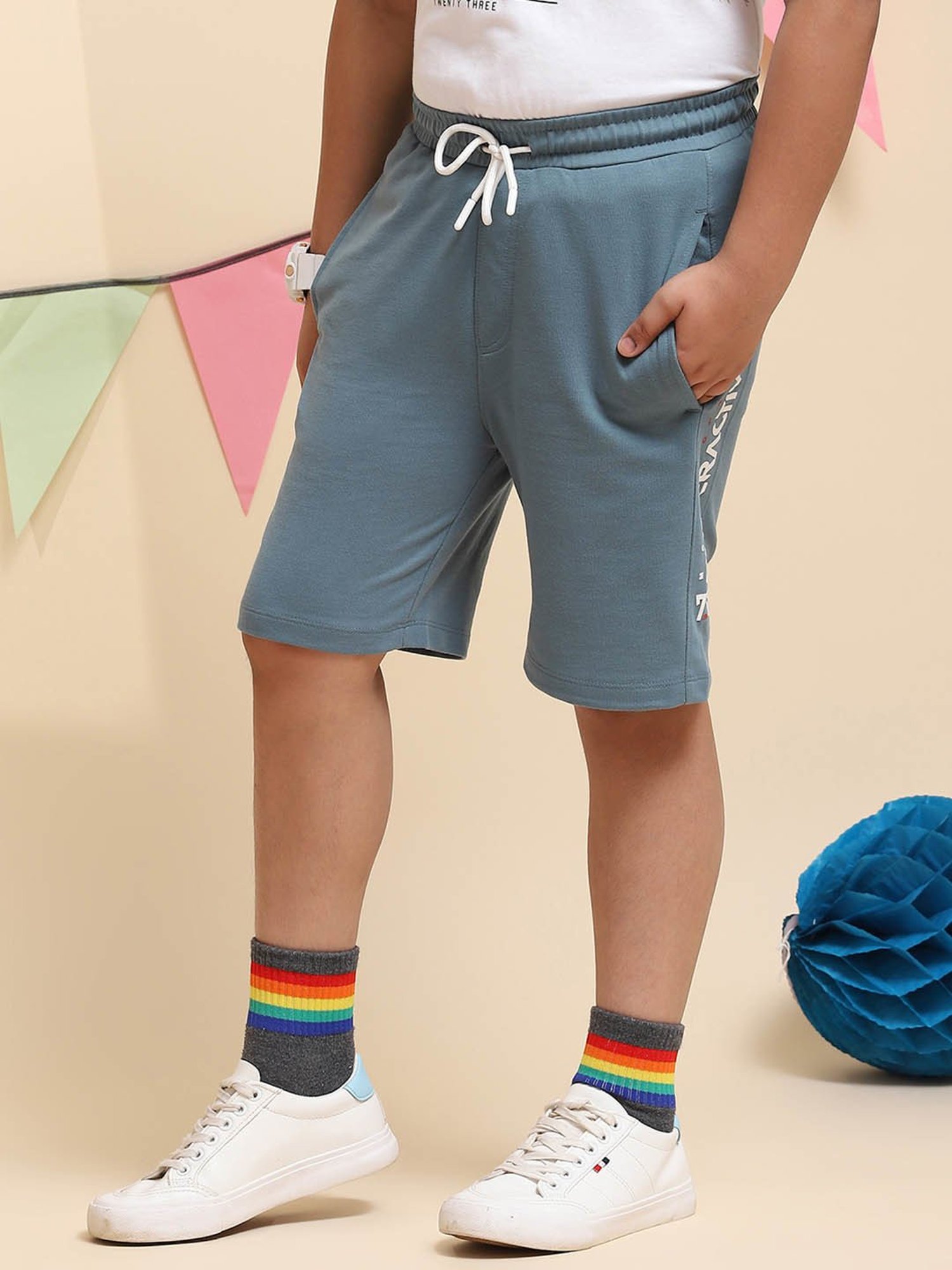 Monte Carlo Kids Blue Solid Bermudas