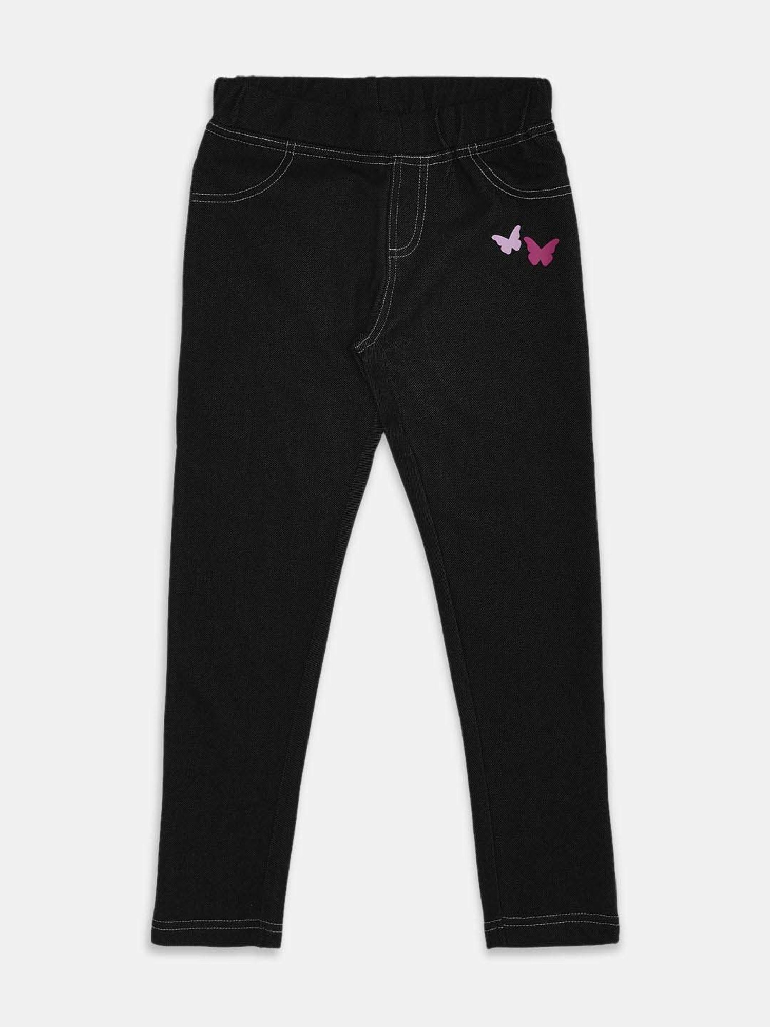 Pantaloons Junior Black Printed Jeggings