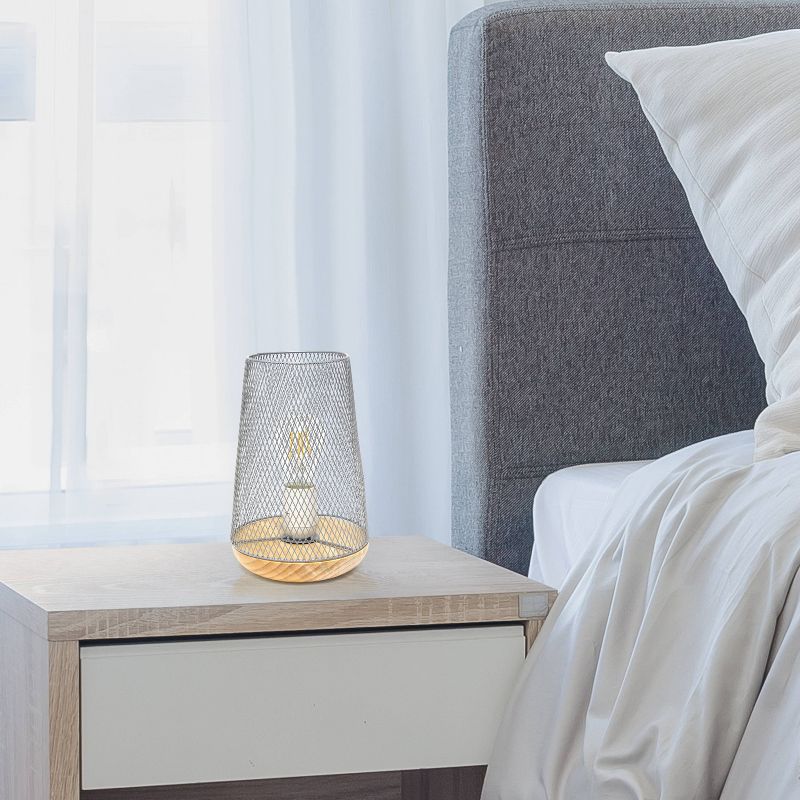 Wired Mesh Uplight Table Lamp Gray - Simple Designs