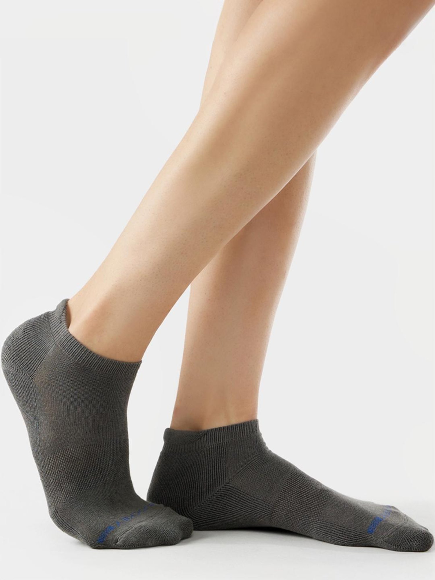 Jockey 7605 Grey Compact Stretch Cotton Crew Length Socks with Stay Fresh Treatment - Pack of 2