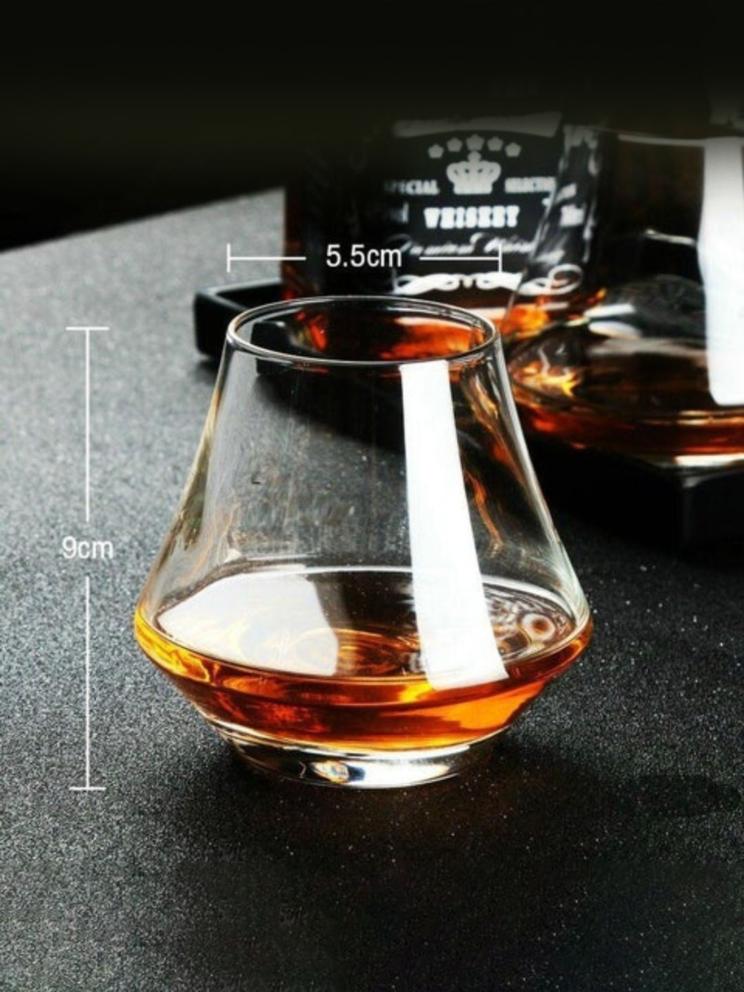 Melbify Shapey Girl Snifter Transparent Whiskey Glass 300ml - Set of 2