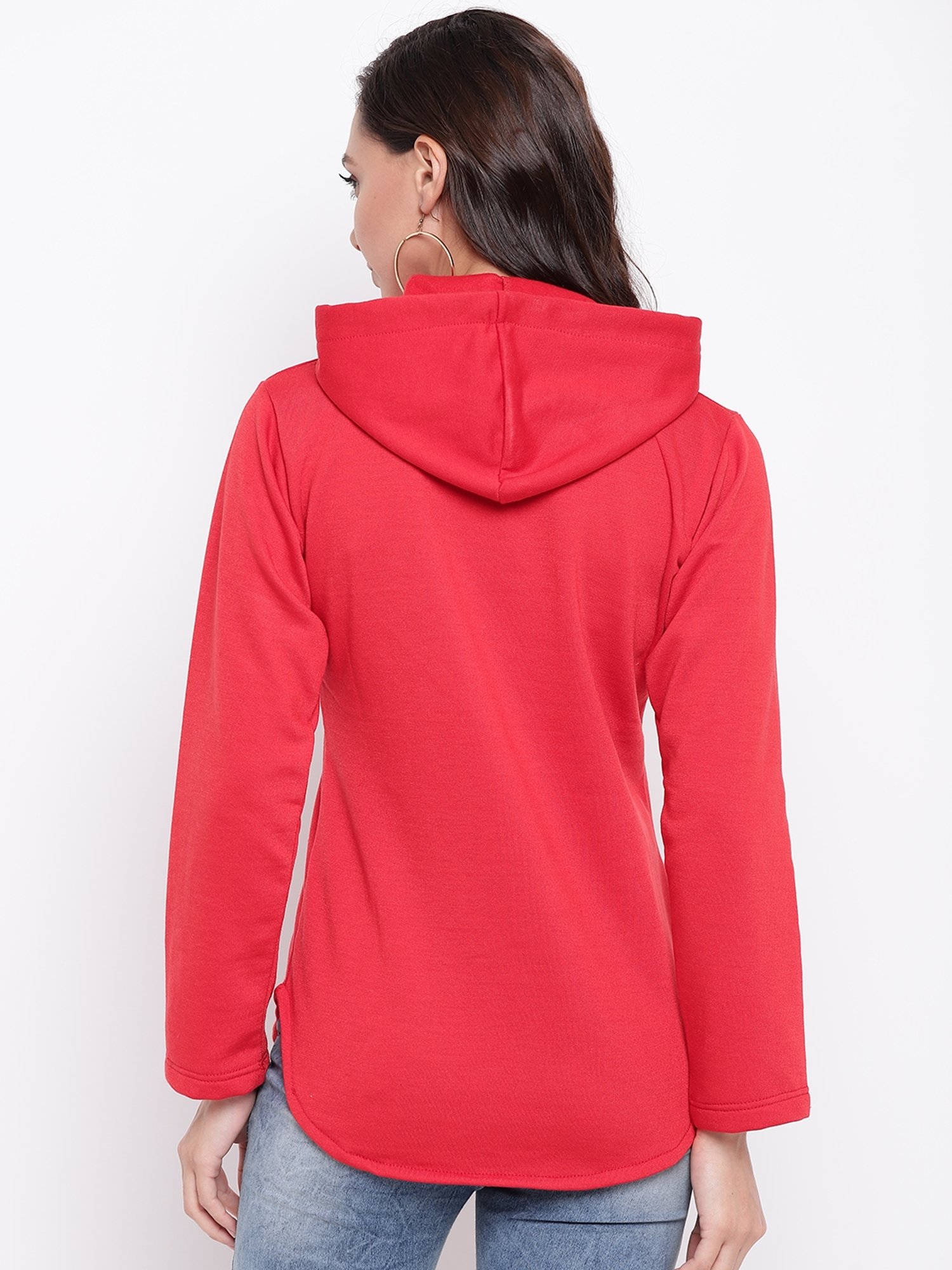 Belle Fille Red Full Sleeves Sweatshirt