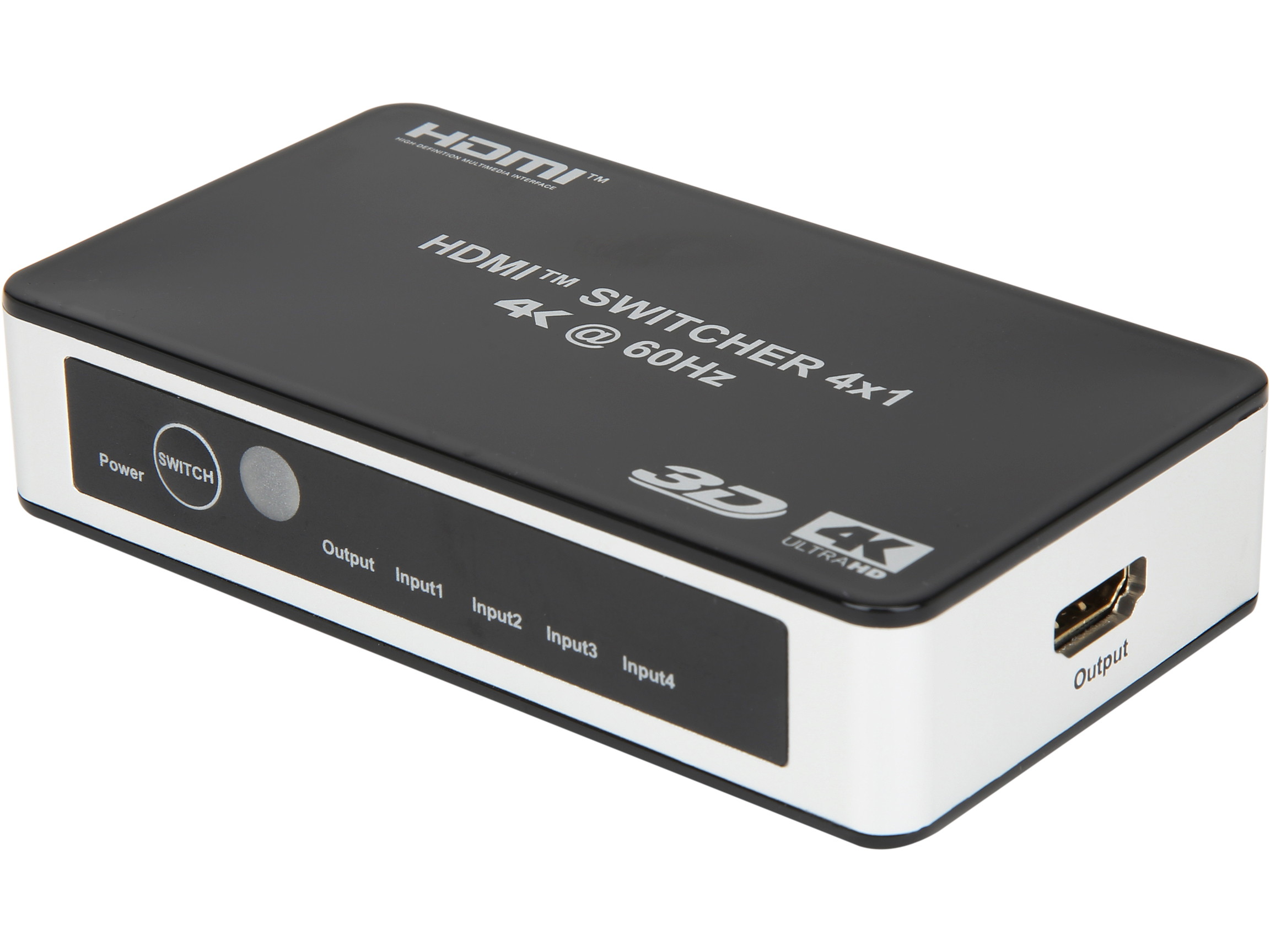 Coboc HD2SW4X1 4X1 4 Ports 4 In 1 out HDMI 2.0&nbsp; Amplified Powered&nbsp; Aluminum Housing Switch switcher w/&nbsp; 4K2K@60Hz 3D HDCP&nbsp; Supports - 4K*2K 2160p