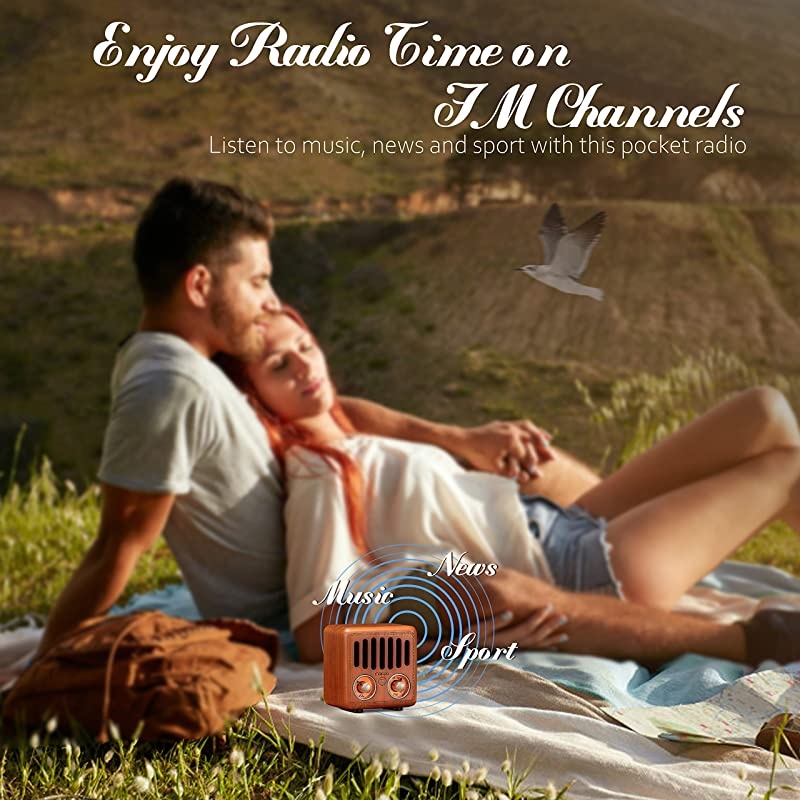 Retro Radio Vintage Bluetooth Speaker  Walnut Wooden FM Radio with Bluetooth 42 Old Fashioned Classic Style Good Bass Enhancement Loud Volume TF CardAUX for Home Office Kitchen