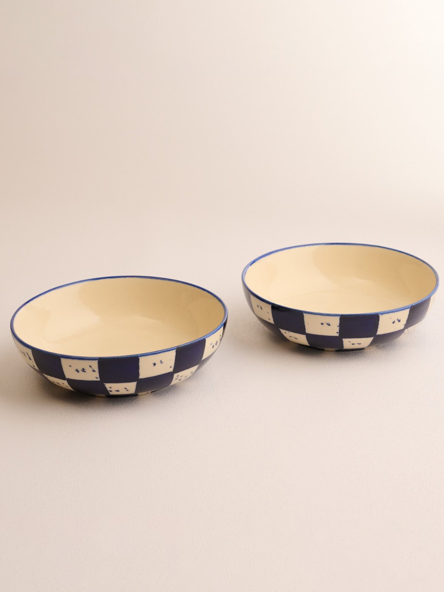 BlackCarrot Blue & White Ceramic Snack Bowls Set of 2