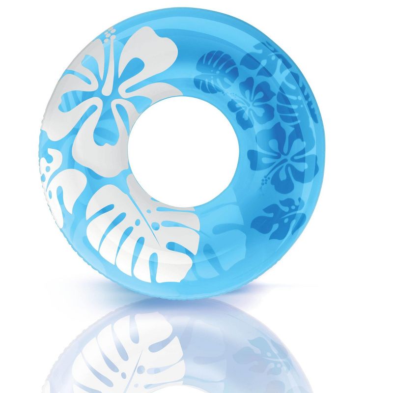 Intex 36 Inch Colorful Transparent Inflatable Round Swimming Pool Ring Float