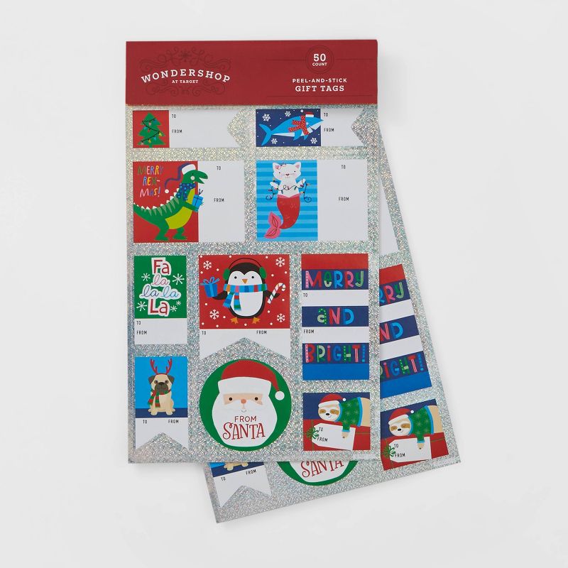 50ct Sticker Holographic Gift Tags - Wondershop™